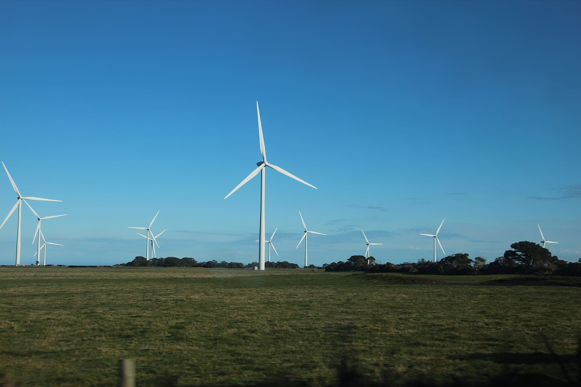 Wind turbines at Bald Hills Wind Farm in South Gippsland, Victoria