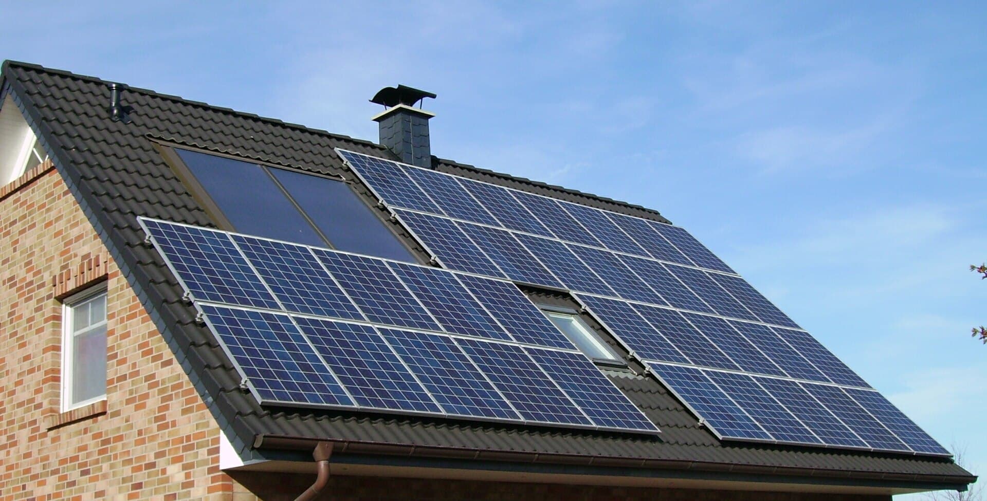 Solar panels installed on a residential tiled roof
