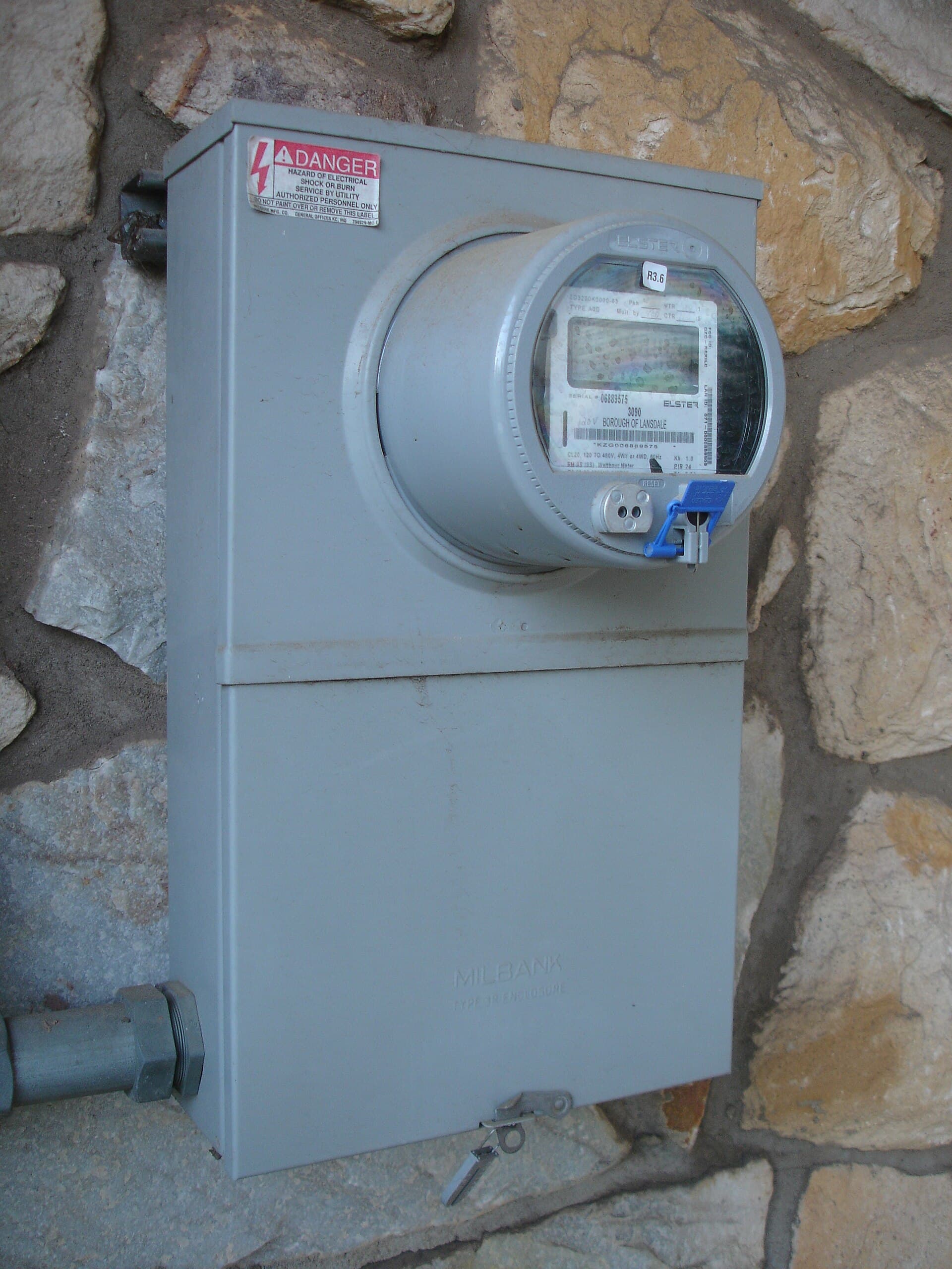 Close-up of an Elster A3 Alpha electricity meter collector of the kind used in smart metering